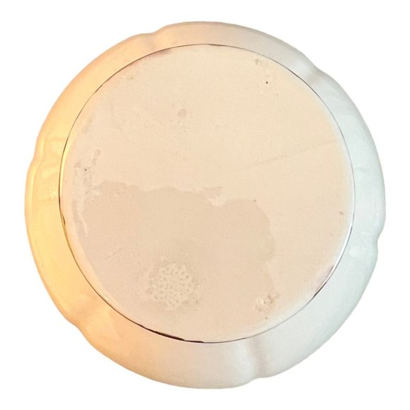 Vintage Floral Ceramic Porcelain Vase 9 in Tall, Gold Trim, Cream Ribbed Design - Picture 6 of 6